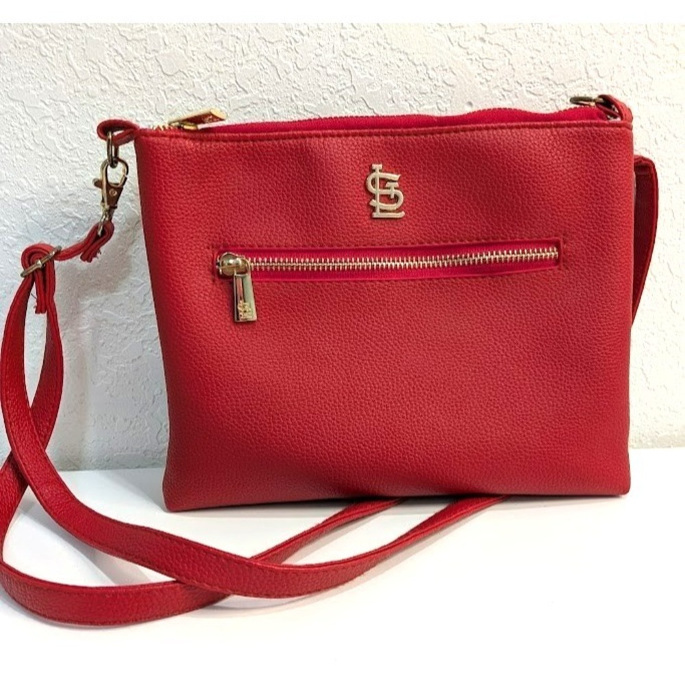 St Louis Cardinals Red Crossbody Bag Purse 2019 SGA Brand Gold STL Hardware